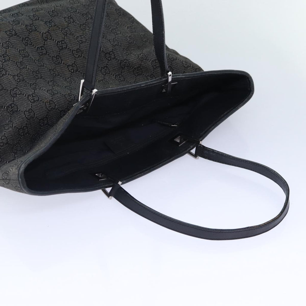 GUCCI GG Canvas Tote Bag Gray Silver 31243 86900