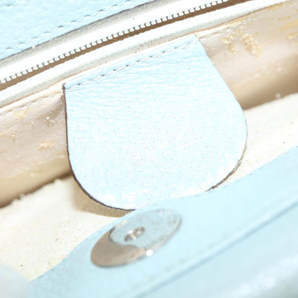 GUCCI Hand Bag Leather Light Blue 002 1118 0463 86903