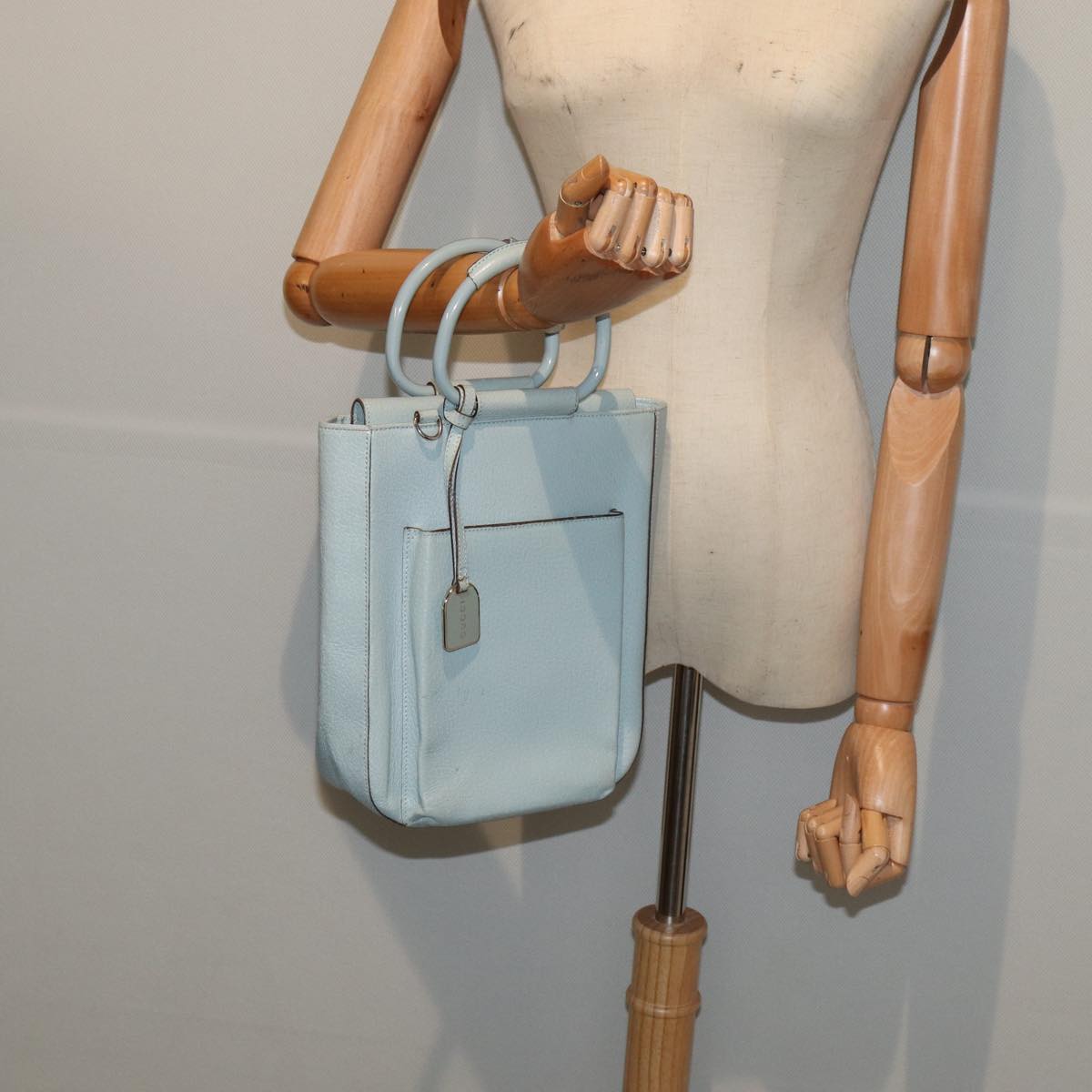 GUCCI Hand Bag Leather Light Blue 002 1118 0463 86903