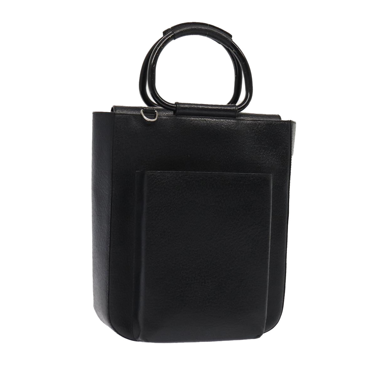 GUCCI Hand Bag Leather Black Silver 0021118 86904