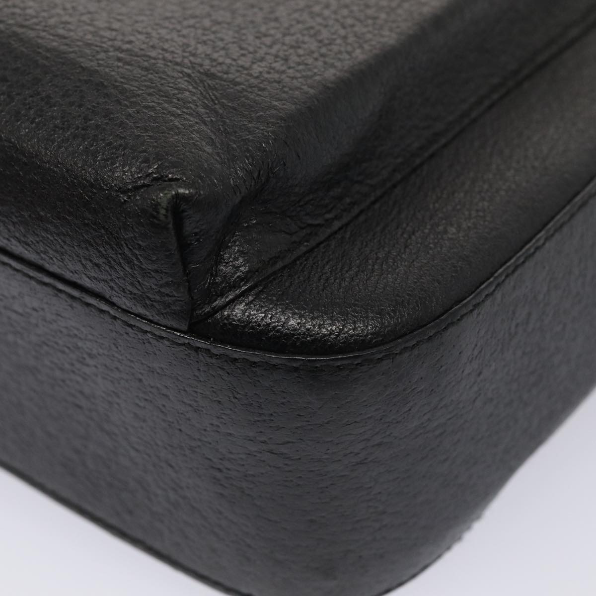 GUCCI Hand Bag Leather Black Silver 0021118 86904