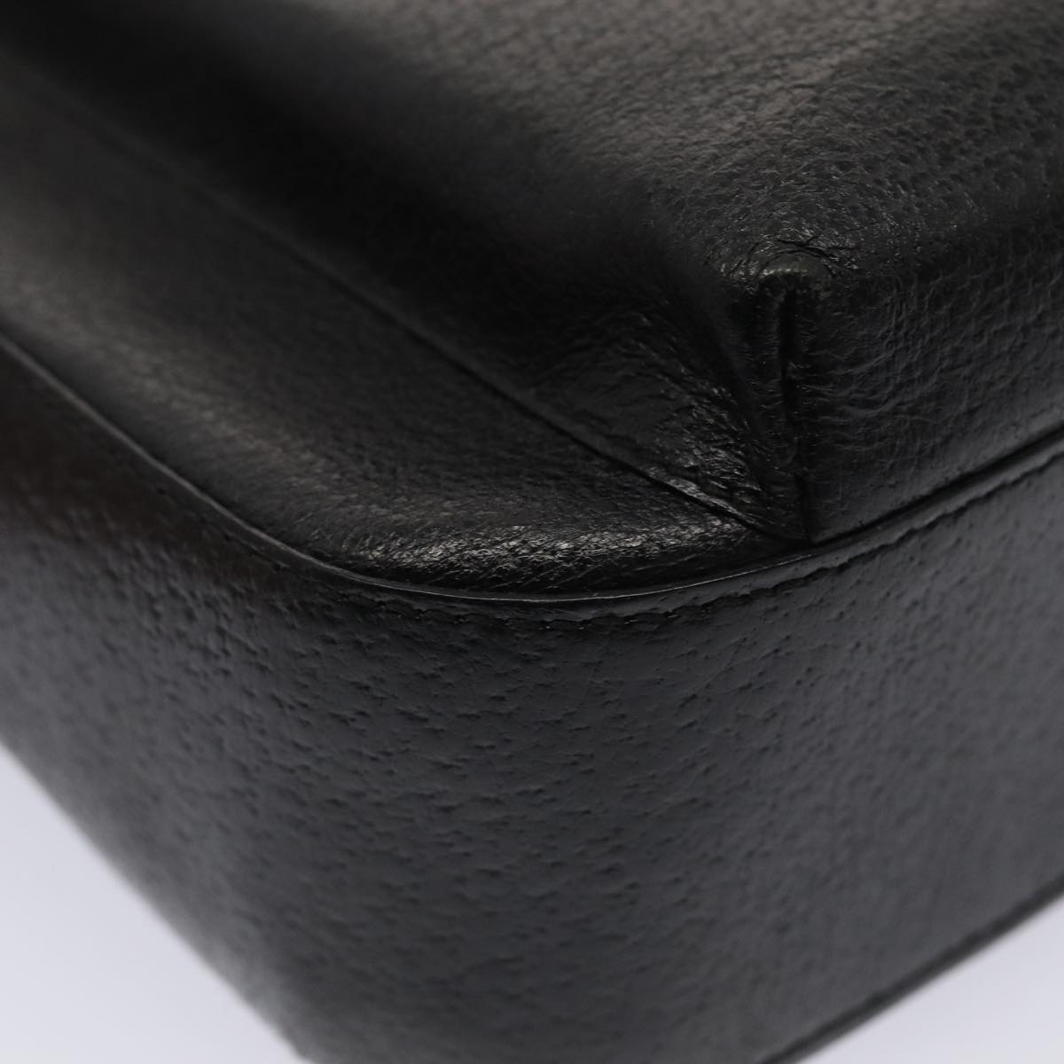 GUCCI Hand Bag Leather Black Silver 0021118 86904