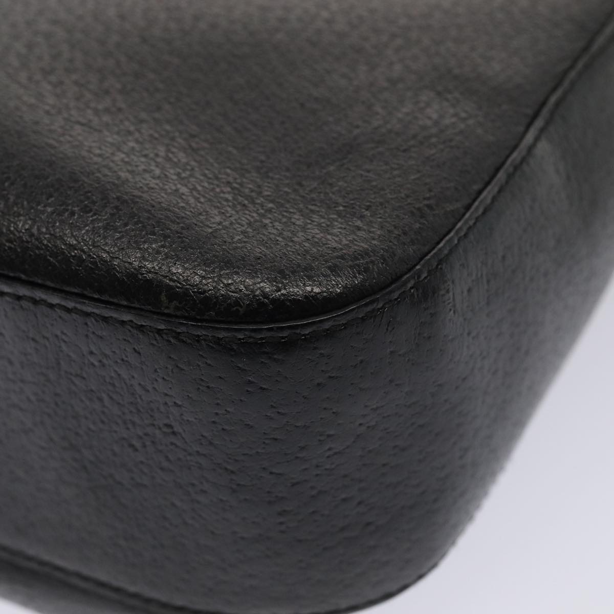GUCCI Hand Bag Leather Black Silver 0021118 86904