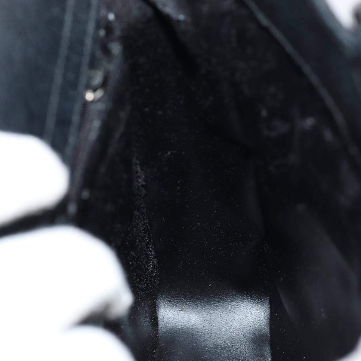 GUCCI Hand Bag Leather Black Silver 0021118 86904