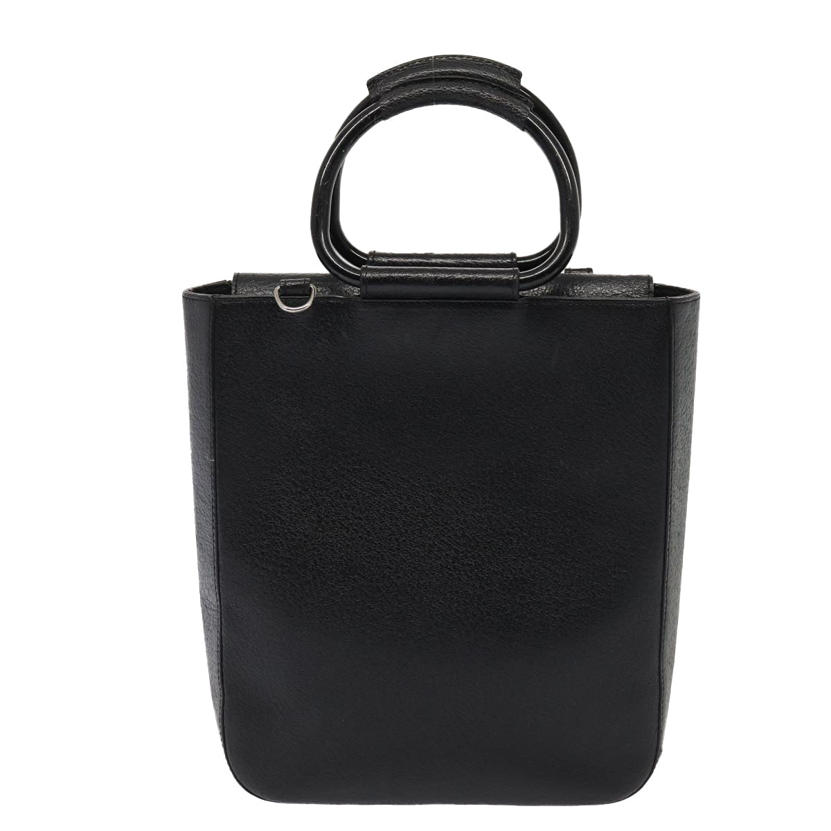 GUCCI Hand Bag Leather Black Silver 0021118 86904