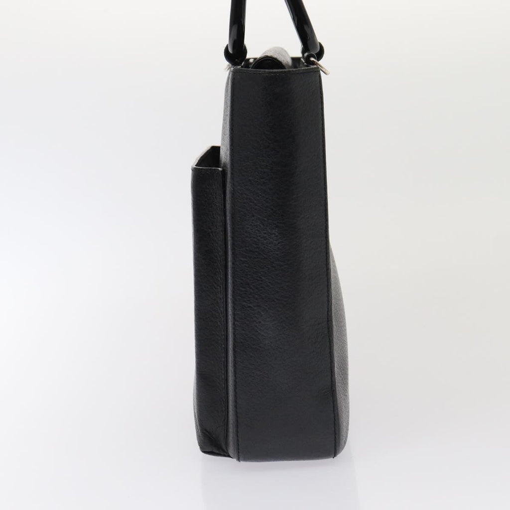GUCCI Hand Bag Leather Black Silver 0021118 86904
