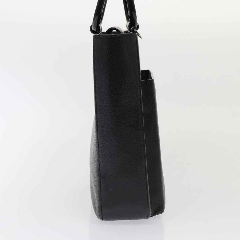GUCCI Hand Bag Leather Black Silver 0021118 86904