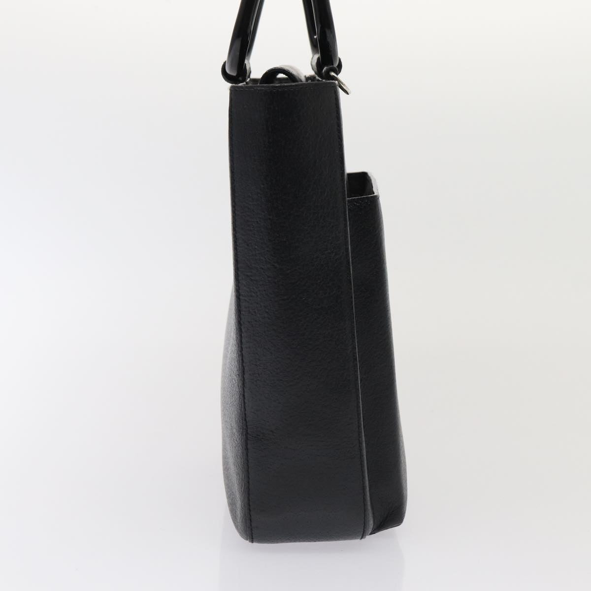 GUCCI Hand Bag Leather Black Silver 0021118 86904