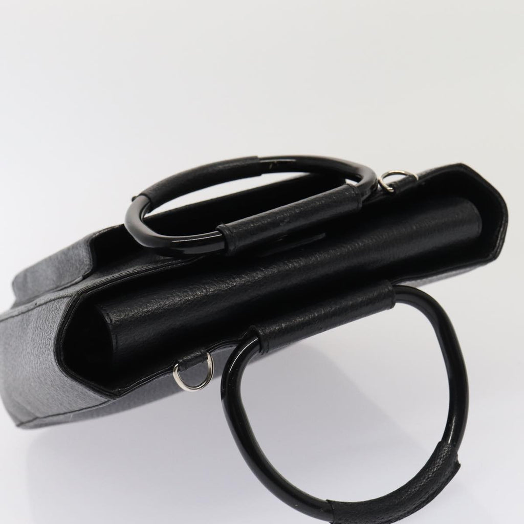 GUCCI Hand Bag Leather Black Silver 0021118 86904