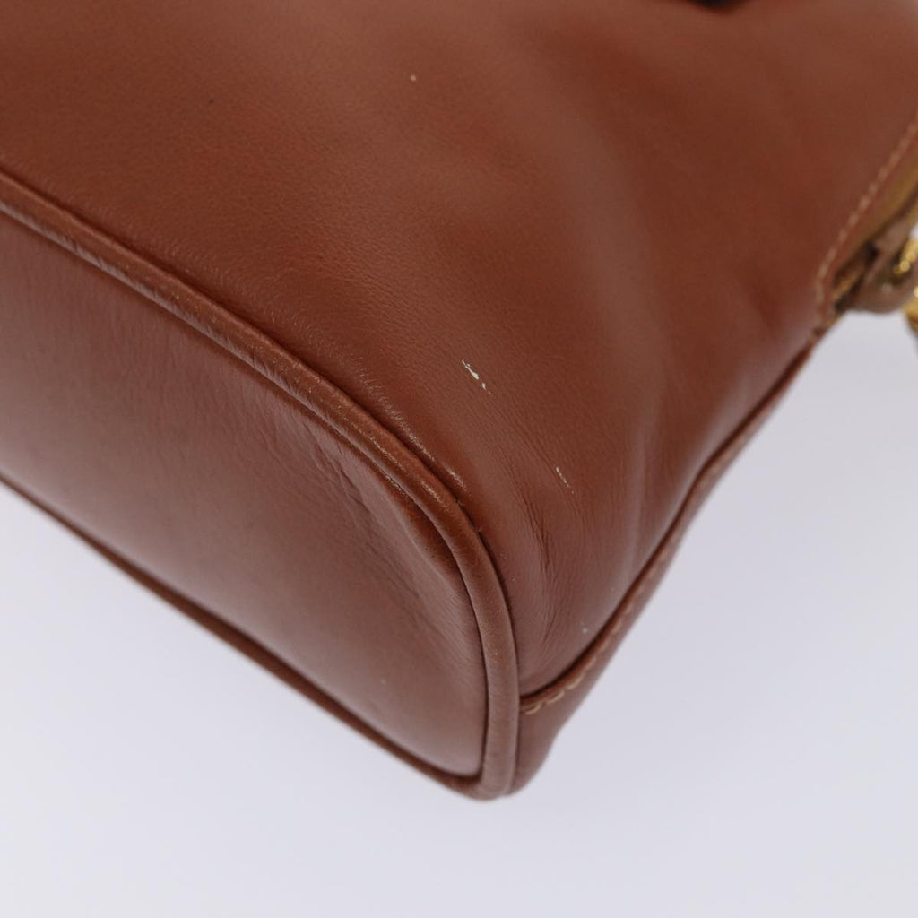 GUCCI Bamboo Hand Bag Leather 2way Brown Gold 007 1014 0231 0 86910