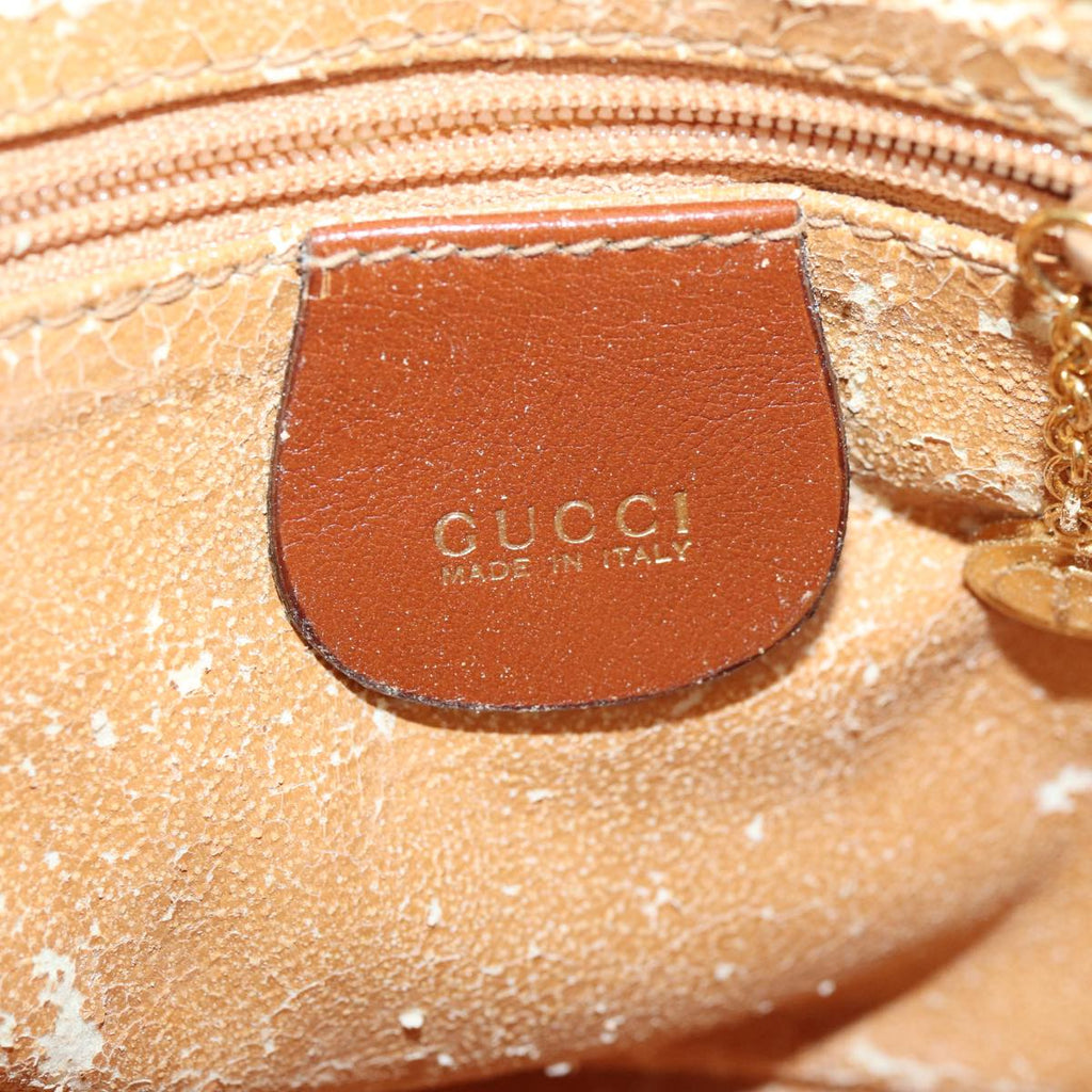 GUCCI Bamboo Hand Bag Leather 2way Brown Gold 007 1014 0231 0 86910