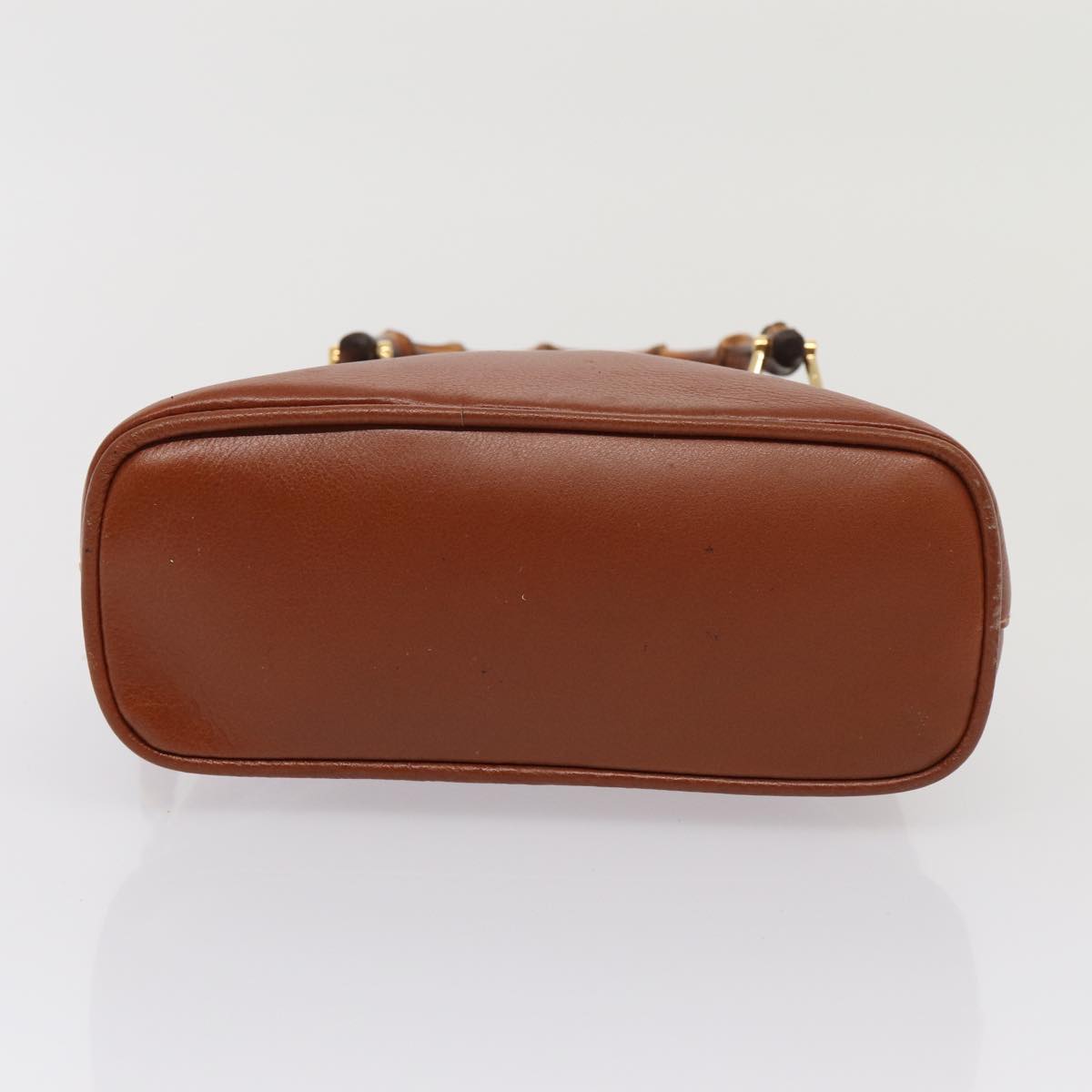 GUCCI Bamboo Hand Bag Leather 2way Brown Gold 007 1014 0231 0 86910
