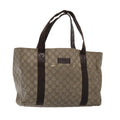 GUCCI GG Supreme Tote Bag PVC Leather Beige Silver 141624 86913