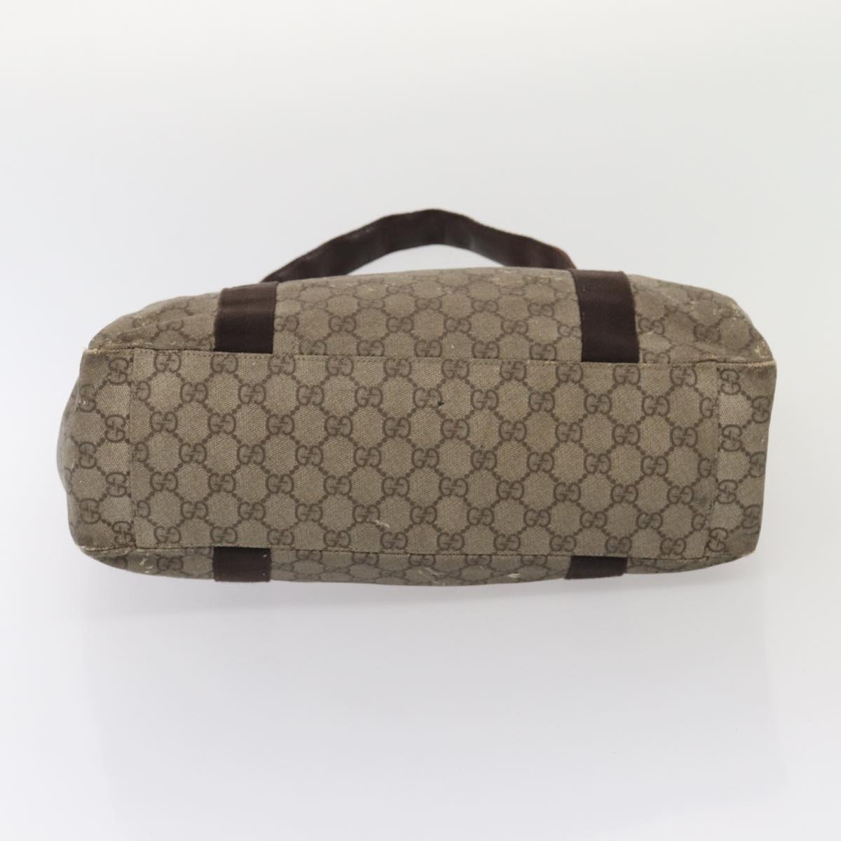 GUCCI GG Supreme Tote Bag PVC Leather Beige Silver 141624 86913