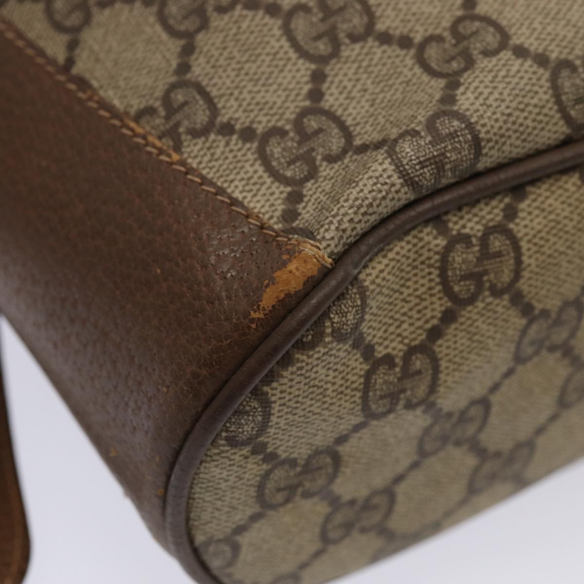 GUCCI GG Supreme Web Sherry Line Shoulder Bag Beige Gold 41 02 034 86914