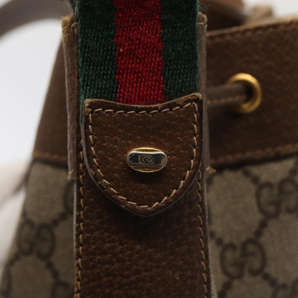 GUCCI GG Supreme Web Sherry Line Shoulder Bag Beige Gold 41 02 034 86914