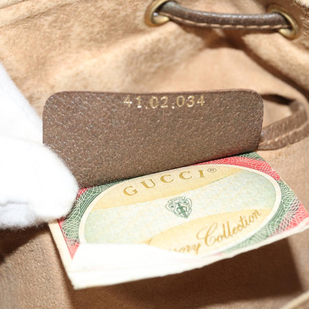 GUCCI GG Supreme Web Sherry Line Shoulder Bag Beige Gold 41 02 034 86914