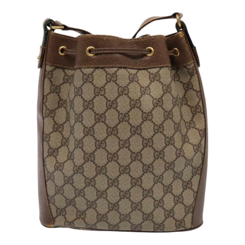 GUCCI GG Supreme Web Sherry Line Shoulder Bag Beige Gold 41 02 034 86914