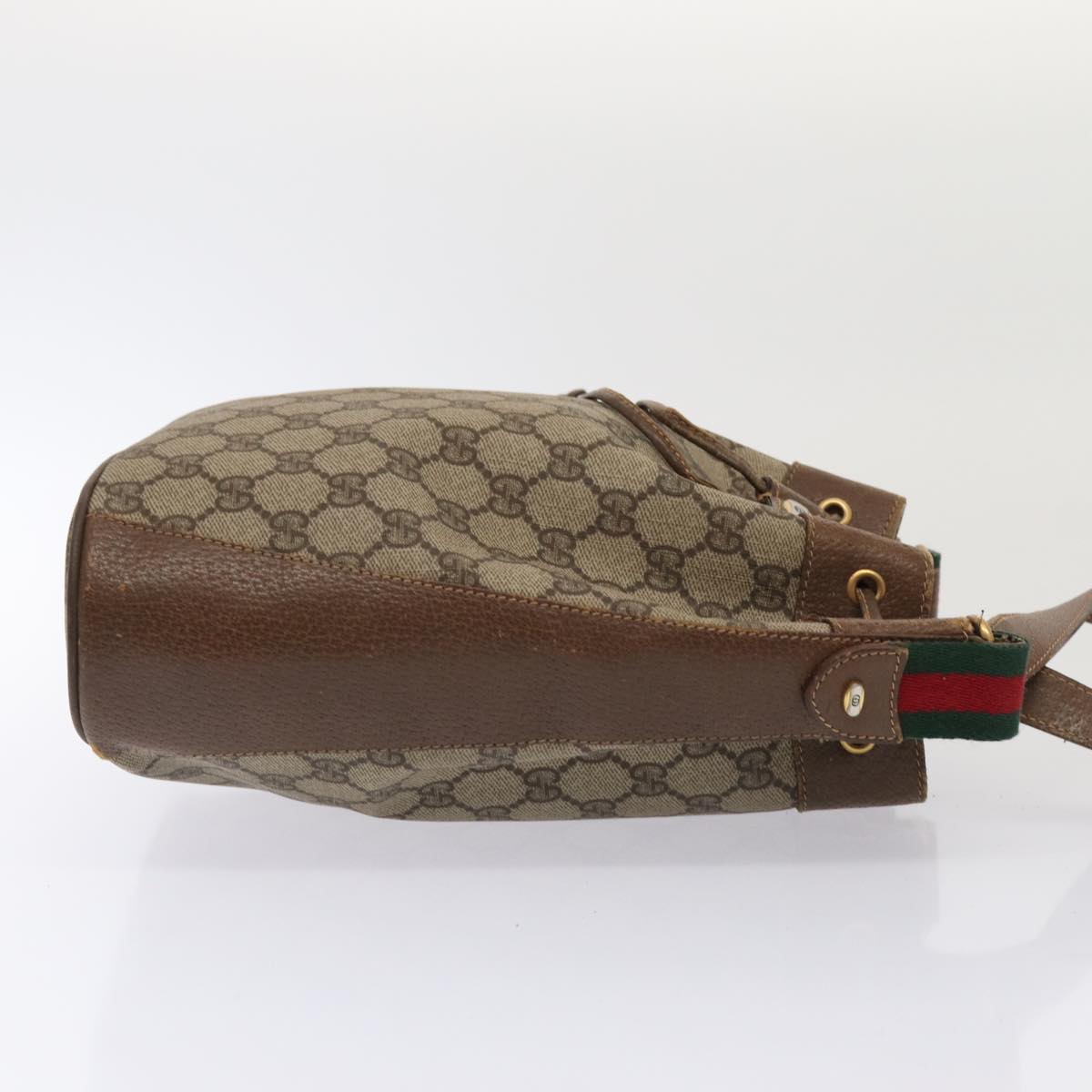 GUCCI GG Supreme Web Sherry Line Shoulder Bag Beige Gold 41 02 034 86914