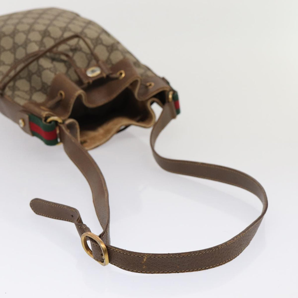 GUCCI GG Supreme Web Sherry Line Shoulder Bag Beige Gold 41 02 034 86914