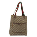 GUCCI GG Supreme Web Sherry Line Tote Bag PVC Red Gold 39 02 003 86918
