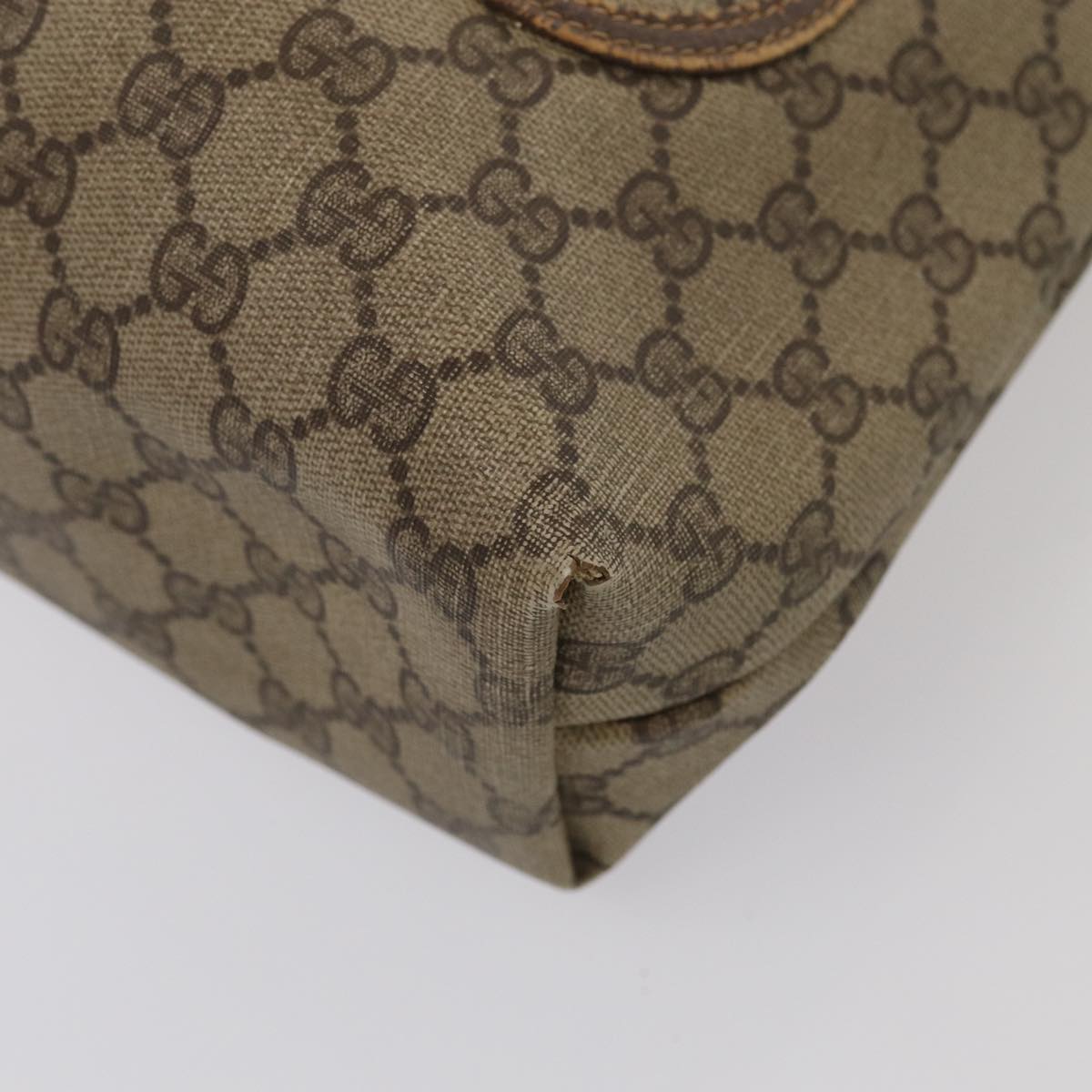 GUCCI GG Supreme Web Sherry Line Tote Bag PVC Red Gold 39 02 003 86918