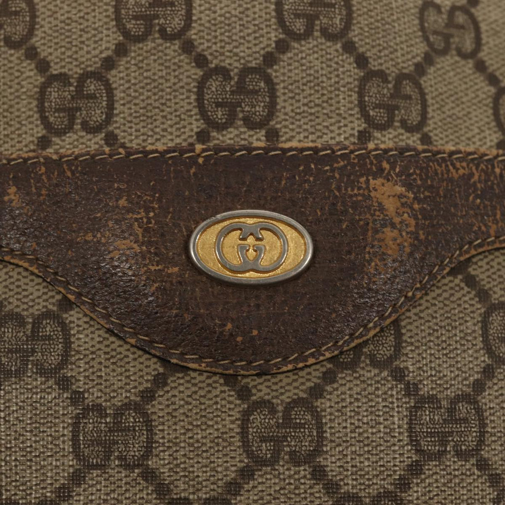 GUCCI GG Supreme Web Sherry Line Tote Bag PVC Red Gold 39 02 003 86918