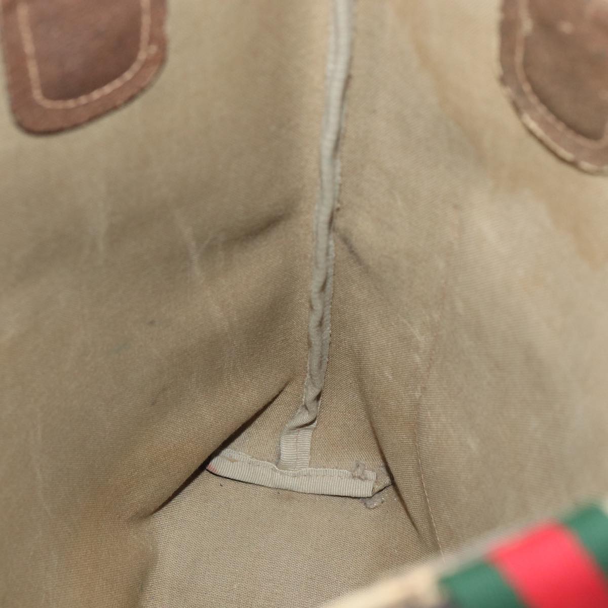 GUCCI GG Supreme Web Sherry Line Tote Bag PVC Red Gold 39 02 003 86918