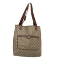 GUCCI GG Supreme Web Sherry Line Tote Bag PVC Red Gold 89 02 003 86919