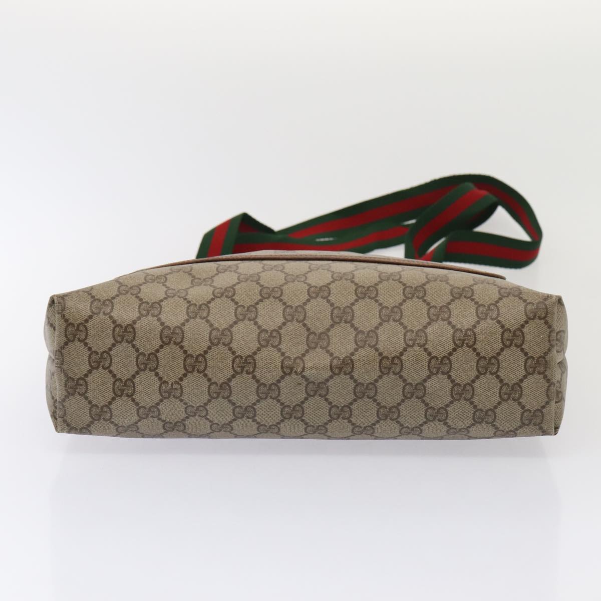 GUCCI GG Supreme Web Sherry Line Tote Bag PVC Red Gold 89 02 003 86919