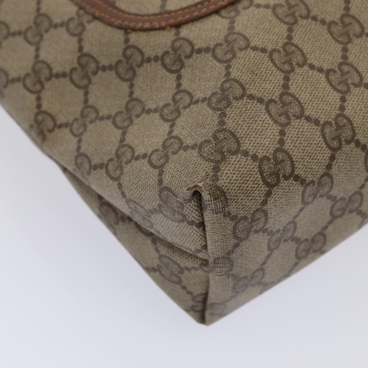 GUCCI GG Supreme Web Sherry Line Tote Bag PVC Red Gold 89 02 003 86919