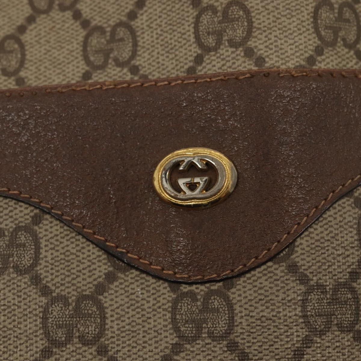 GUCCI GG Supreme Web Sherry Line Tote Bag PVC Red Gold 89 02 003 86919