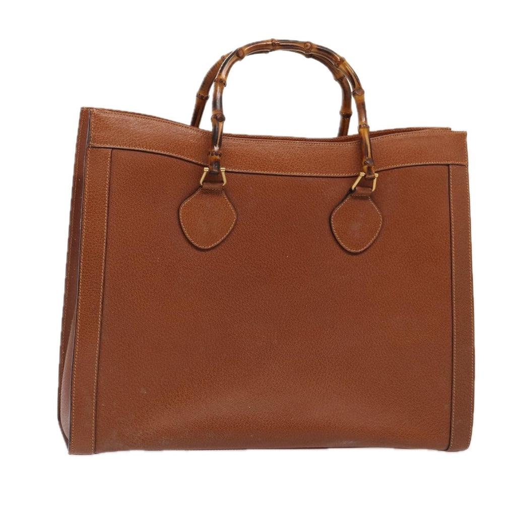 GUCCI Bamboo Hand Bag Leather Brown Gold 002 1186 0259 86920