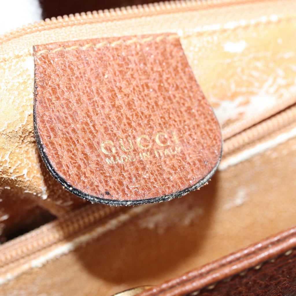 GUCCI Bamboo Hand Bag Leather Brown Gold 002 1186 0259 86920