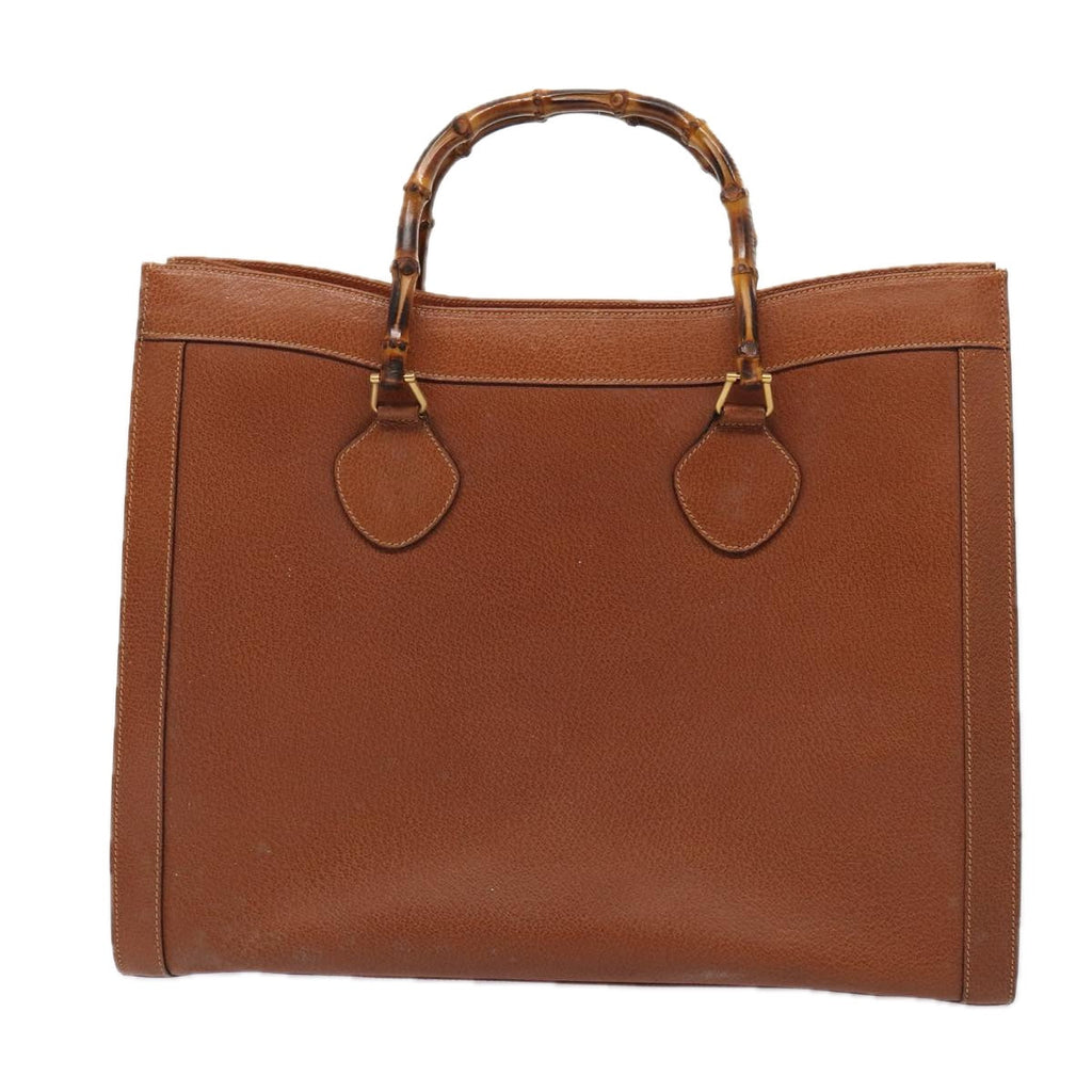 GUCCI Bamboo Hand Bag Leather Brown Gold 002 1186 0259 86920