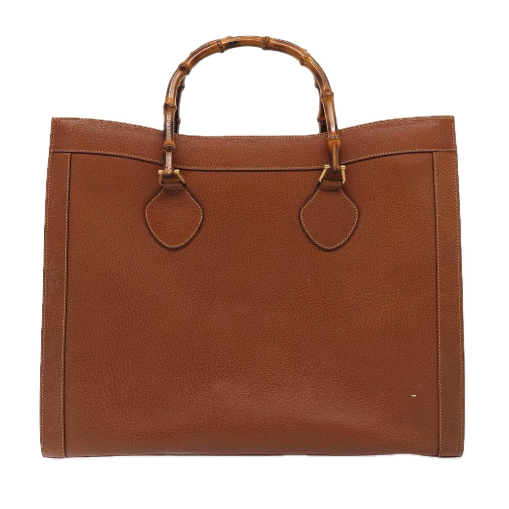GUCCI Bamboo Hand Bag Leather Brown Gold 002 1186 0259 86920