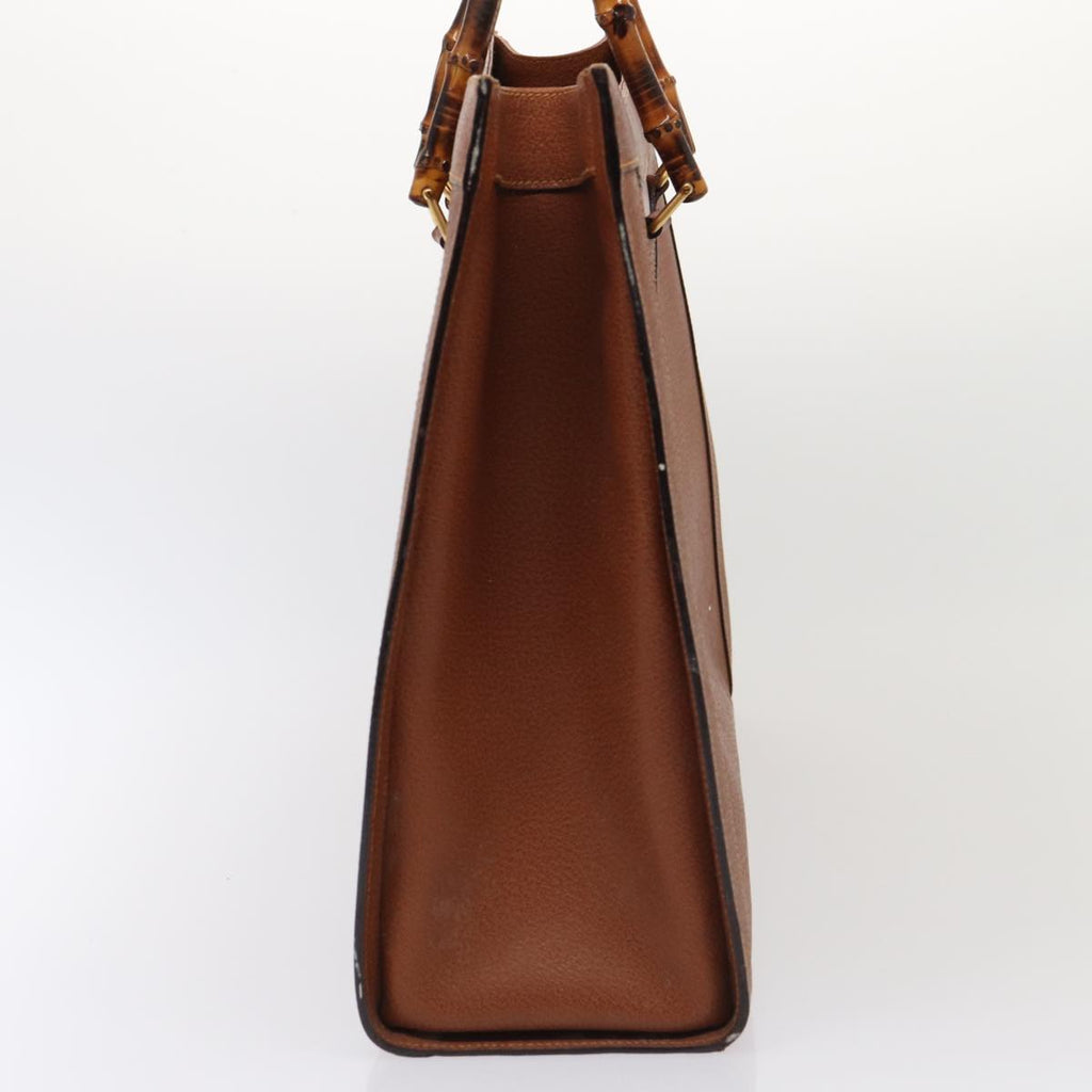GUCCI Bamboo Hand Bag Leather Brown Gold 002 1186 0259 86920
