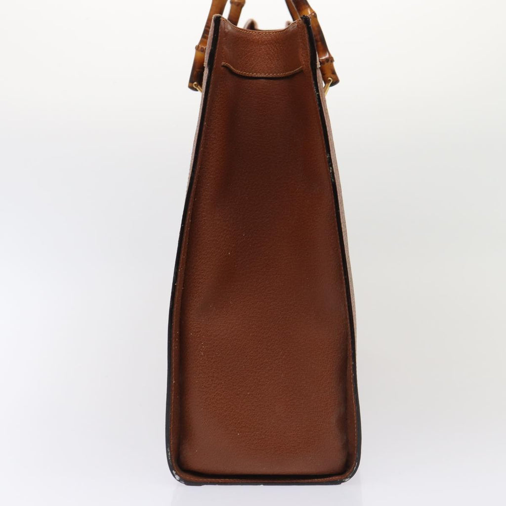 GUCCI Bamboo Hand Bag Leather Brown Gold 002 1186 0259 86920