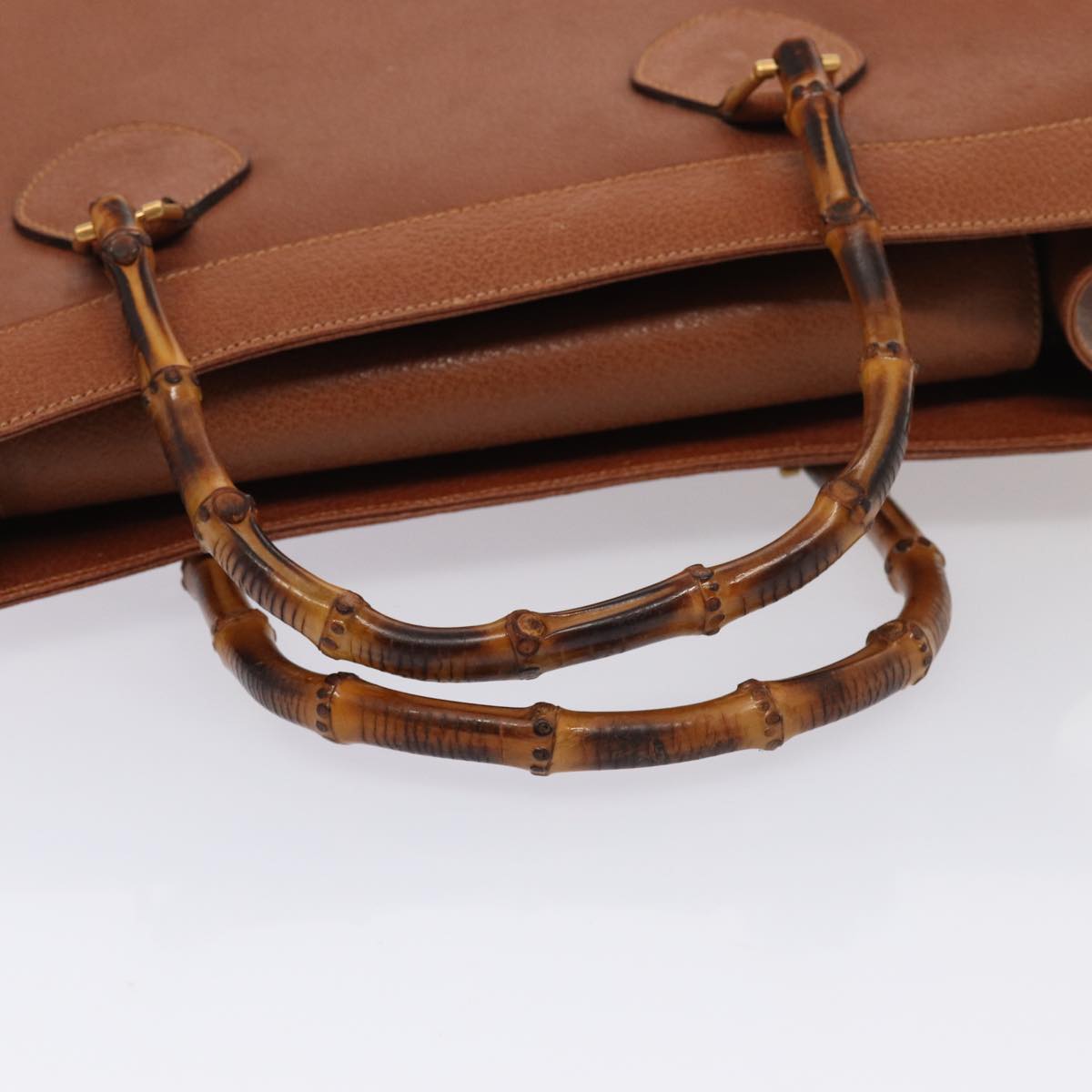 GUCCI Bamboo Hand Bag Leather Brown Gold 002 1186 0259 86920