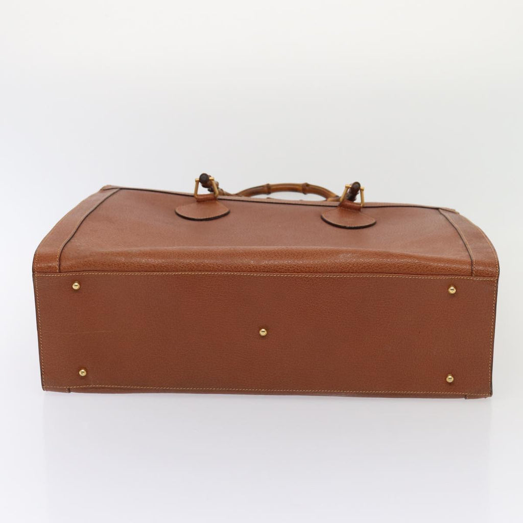 GUCCI Bamboo Hand Bag Leather Brown Gold 002 1186 0259 86920