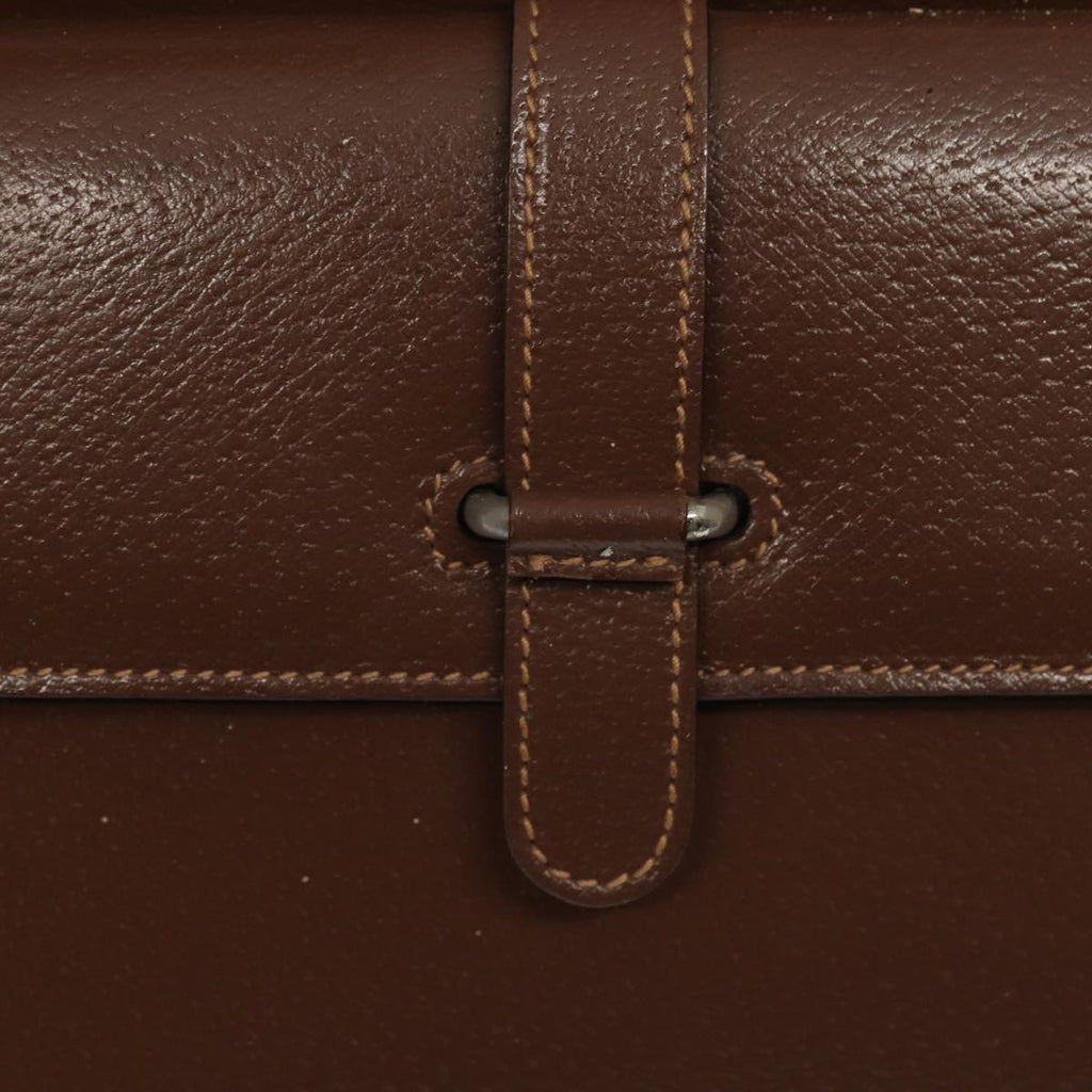 GUCCI Hand Bag Leather 2way Brown Silver 000 2058 0307 5 86921