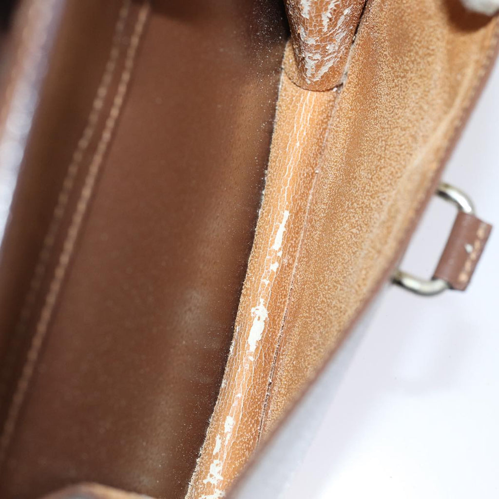 GUCCI Hand Bag Leather 2way Brown Silver 000 2058 0307 5 86921