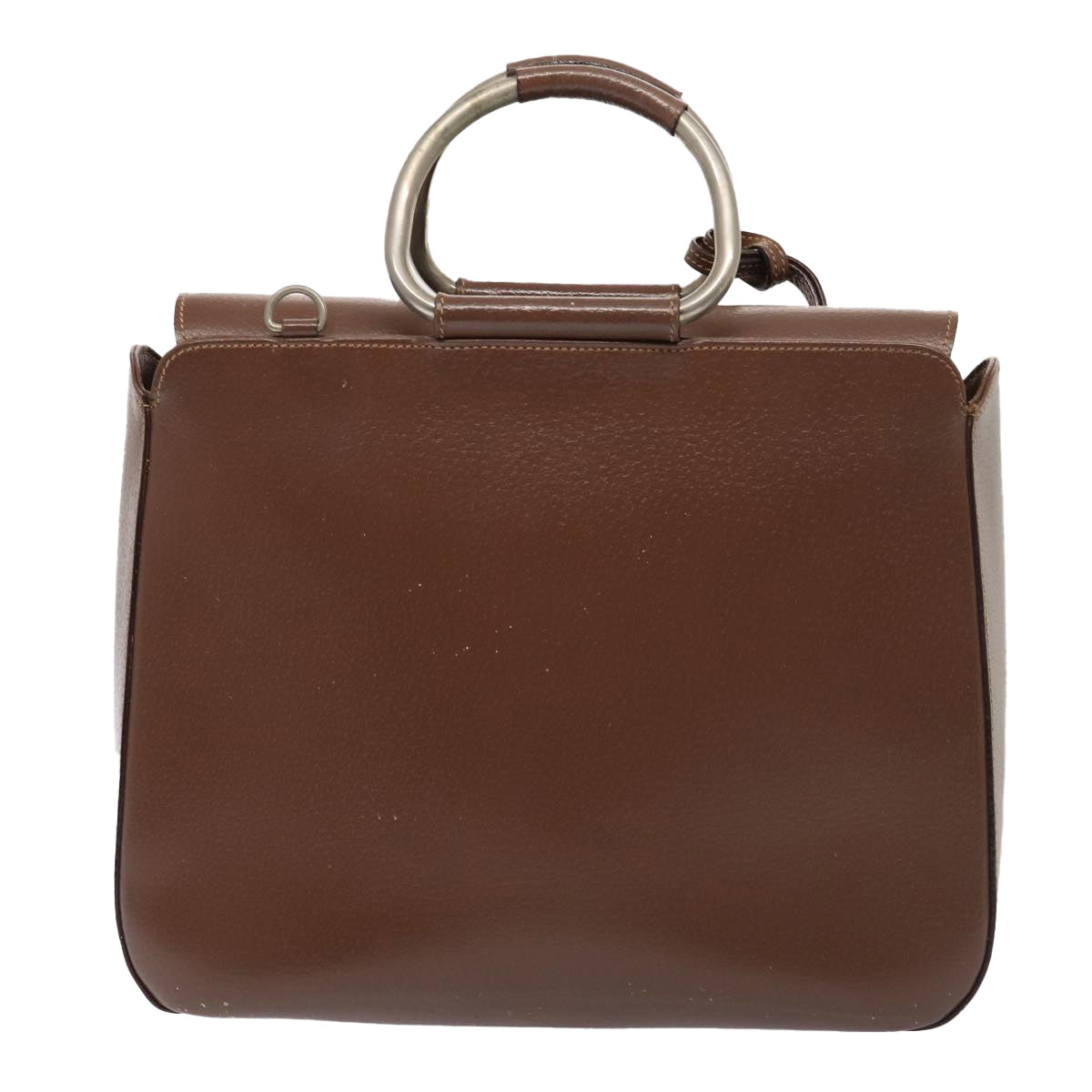 GUCCI Hand Bag Leather 2way Brown Silver 000 2058 0307 5 86921