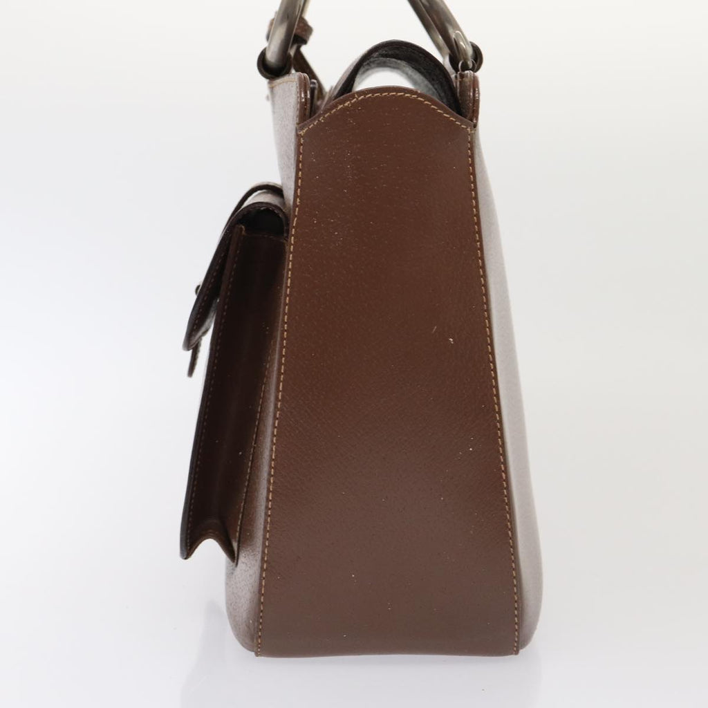 GUCCI Hand Bag Leather 2way Brown Silver 000 2058 0307 5 86921