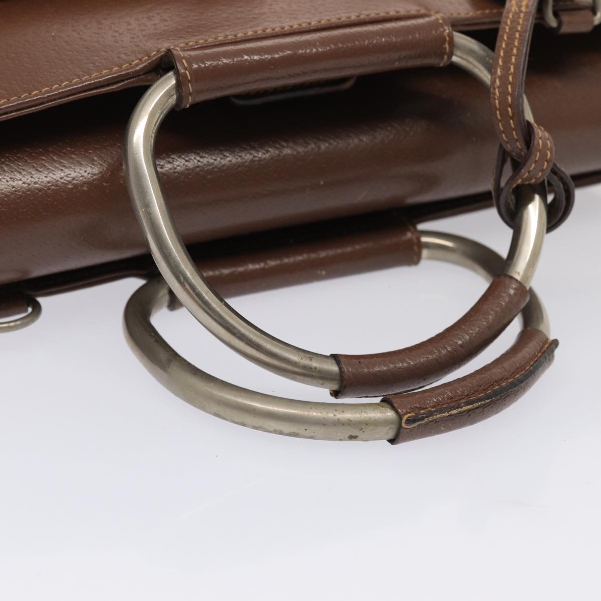 GUCCI Hand Bag Leather 2way Brown Silver 000 2058 0307 5 86921