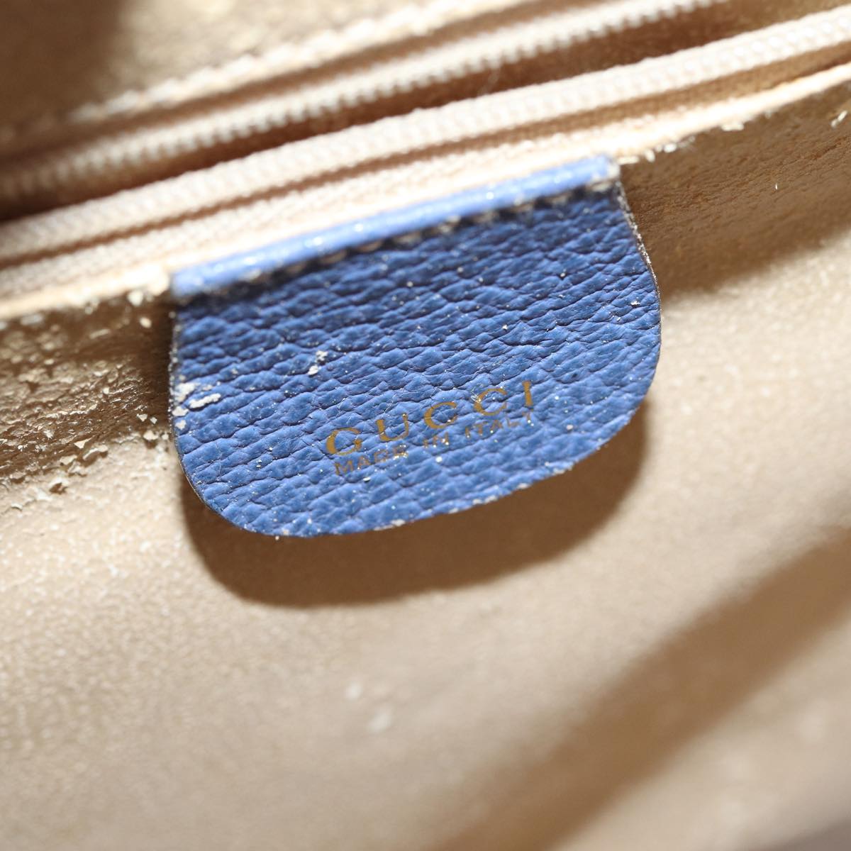 GUCCI Bamboo Hand Bag Suede Leather Blue Gold 002 1186 0260 86922