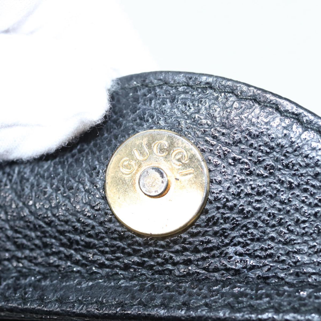 GUCCI Bamboo Hand Bag Suede Leather Black Gold 002 2853 0260 0 86923
