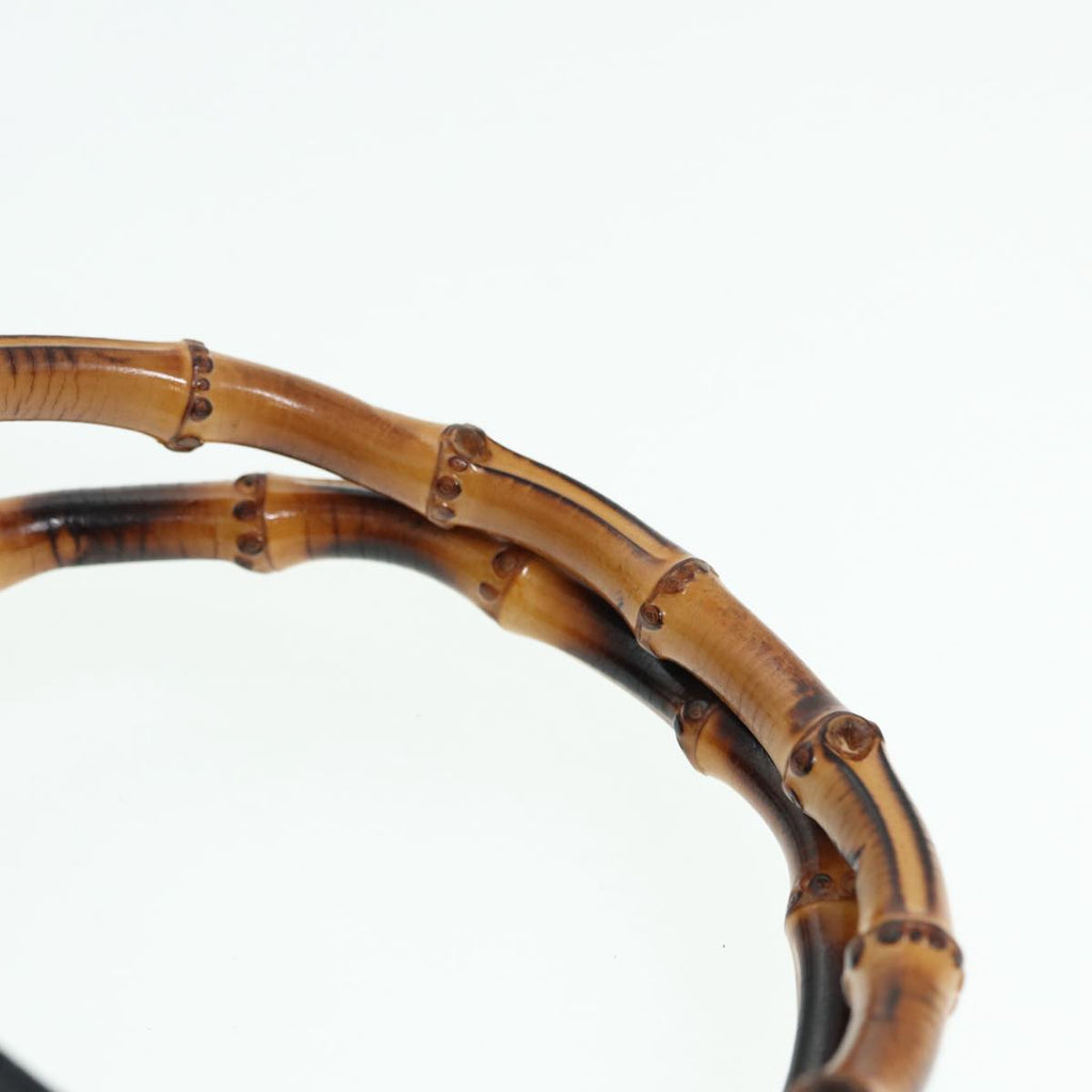 GUCCI Bamboo Hand Bag Suede Leather Black Gold 002 2853 0260 0 86923