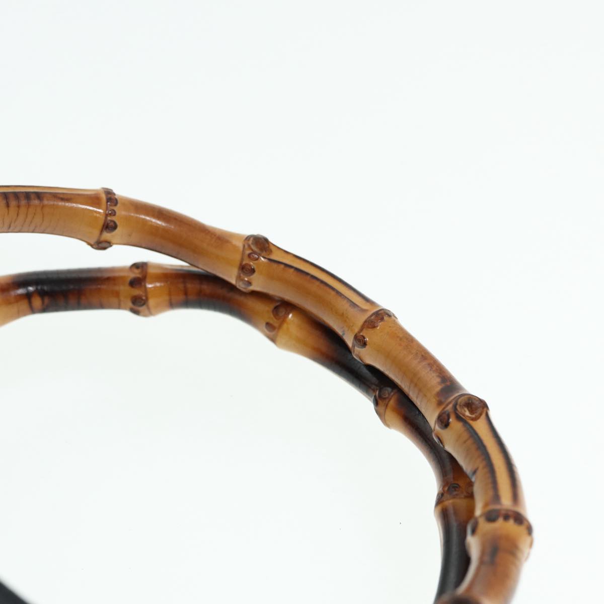 GUCCI Bamboo Hand Bag Suede Leather Black Gold 002 2853 0260 0 86923