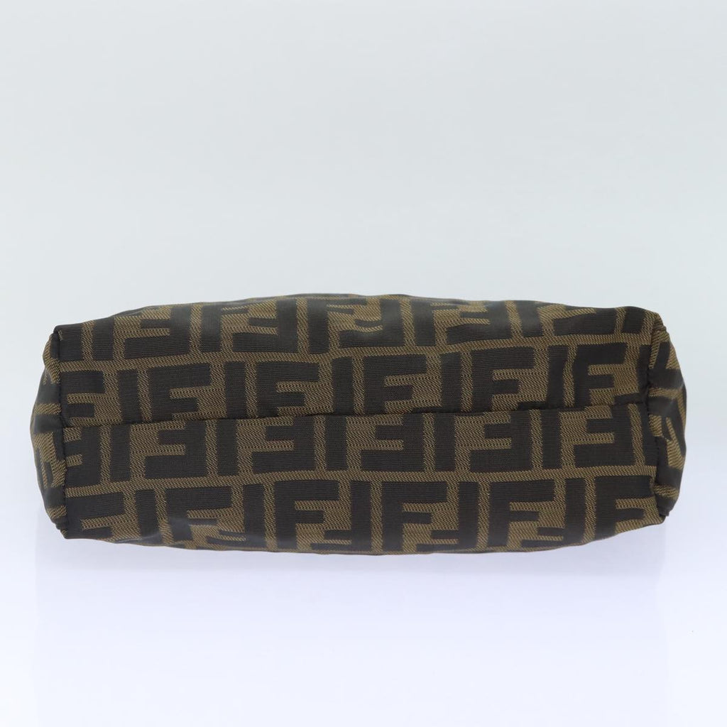 FENDI Zucca Canvas Hand Bag Brown Black Silver 86924